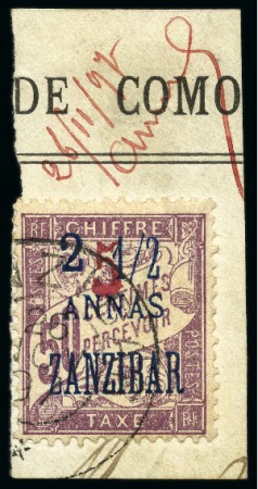 Stamp of Colonies françaises » Zanzibar (Poste française) Taxe 1897 Erreur de surcharge corrigé en rouge 5 s