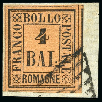Stamp of Italian States » Romagna 1859 4b Fawn, huge margins all around showing all 