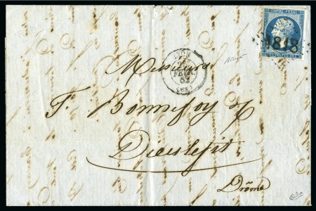 Stamp of France » Collections 1855-64, Sélection de 4 lettres : Yv. 14 obl. 1818