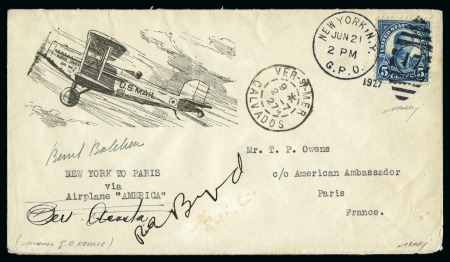 Stamp of United States 1927 (29 June) Richard E Byrd flight across the At
