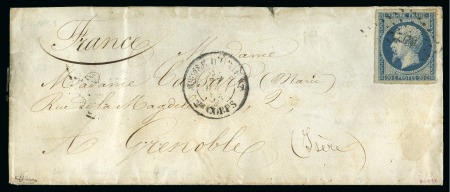 Stamp of France 1855 Lettre de Crimée pour Grenoble avec 20c bleu 