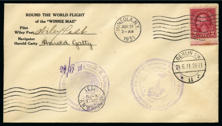 Stamp of United States 1931 (21 June) Wiley Post and Harold Gatty flight 