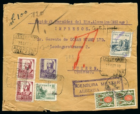 Stamp of Spain SPANISH CIVIL WAR: 1937 Correspondence of 192 cove