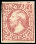 Stamp of Luxembourg 1852 10c and 1s selection incl. three unused of ea