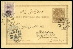 Stamp of Unknown 1902 Mozafar Shah 2ch postal stationery card uprat