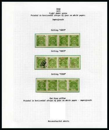 Stamp of Unknown 1875 8 Shahis green, imperforates, two unused and 