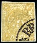 Stamp of Unknown 1876 4 Krans yellow, on laid paper, selection of e