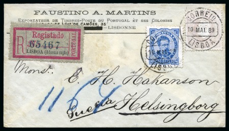 Stamp of Portugal 1870-80 100R Lilac together with 1882-87 King Carl