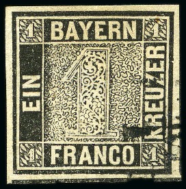 Stamp of German States » Bavaria 1849-62, Mostly used selection incl. very fine 184