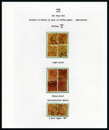 Stamp of Unknown 1878 1 Kran carmine on yellow paper, used two reco