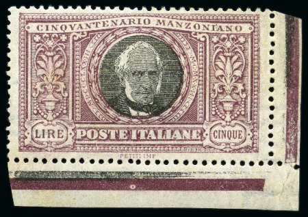 Stamp of Italy 1923 Manzoni, never hinged complete set of 6 value