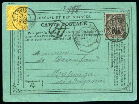 Stamp of Colonies françaises » Sénégal 1903 Carte postale précurseur en RECOMMANDE pour M