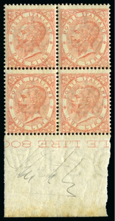 Stamp of Italy 1863 2L Vermillon, De La Rue printing, never hinge