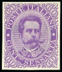 Stamp of Italy 1889 Umberto, imperforate proofs of the 40C brown,