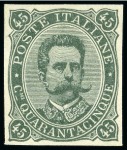Stamp of Italy 1889 Umberto, imperforate proofs of the 40C brown,
