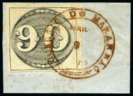 Stamp of Brazil 1843 Bulls Eyes 90r on yellowish (Second Composite