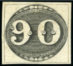Stamp of Brazil 1843 Bulls Eyes 30r to 90r, balance of exhibit col