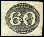 Stamp of Brazil 1843 Bulls Eyes 30r to 90r, balance of exhibit col