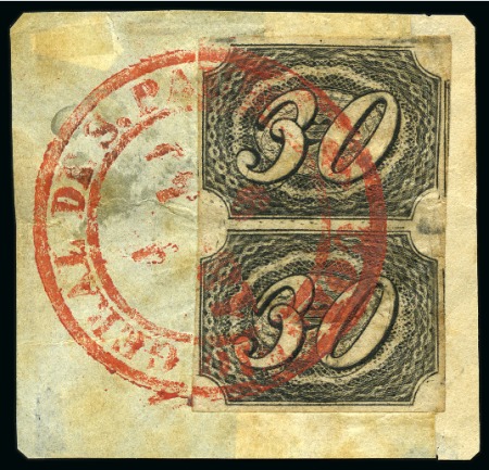 Stamp of Brazil 1843-66, Small mixed lot incl. 1843 Bulls Eye 30r,