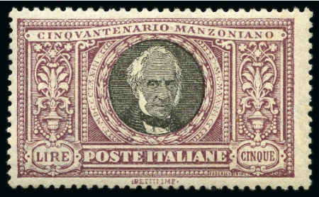 Stamp of Italy 1923 Manzoni complete set of 6 values, never hinge