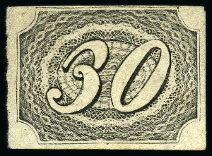 Stamp of Brazil 1844 Inclinados 30r type I on medium yellowish ("B