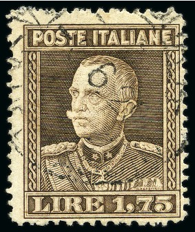 Stamp of Italy 1929 1L75 Brown with rare perf. 13 3/4, neatly use