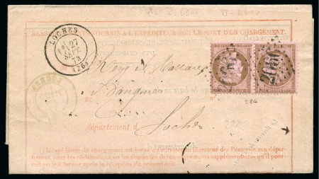 Stamp of France 10c brun sur rose en paire TETE-BECHE obl. GC sur 