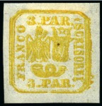 Stamp of Romania 1862-64 Arms lot incl. 6pa strip of 3 with dry pri