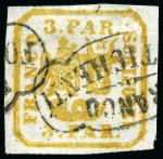 Stamp of Romania 1862-64 Arms lot incl. 6pa strip of 3 with dry pri