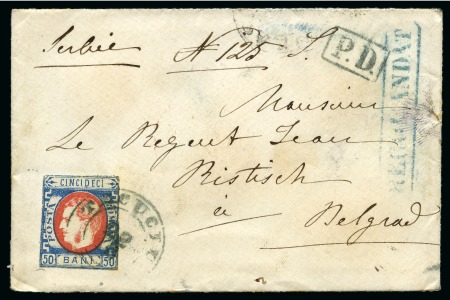 Stamp of Romania 1869 Prince Carol small group of covers, three wit