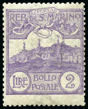 Stamp of Italy » San Marino 1903 Numeral and Mt. Titano, complete set of 12 va