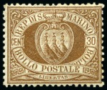 Stamp of Italy » San Marino 1877 Numeral and Coat-of-Arms, complete mint set o