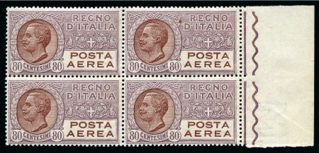Stamp of Italy 1926-28 Air set complete in nh blocks of four, ver