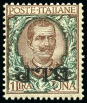 Stamp of Italy 1922-23 B.L.P.: 20C orange and 1L green and brown,