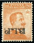 Stamp of Italy 1922-23 B.L.P.: 20C orange and 1L green and brown,