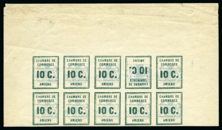 Stamp of France » Grève 1909 Grève d'Amiens, l'UNIQUE TETE-BECHE dans un b