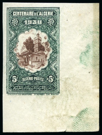 Stamp of Colonies françaises » Algérie 1930 Centenaire de l'Algérie, 5F avec variété cent