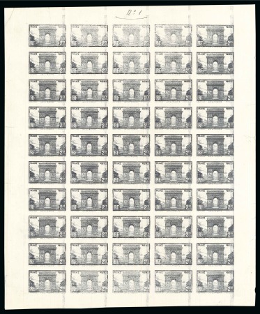 Stamp of France 1930 2F Arc de Triomphe, type non émis avec gravur