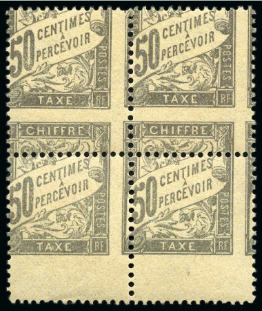Stamp of France » Timbres-Taxe 1881 Taxe Duval 50c noir, variété impression défec