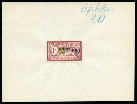 Stamp of France 1917 Orphelins de guerre, 4 essais de surcharges d