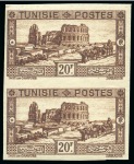 Stamp of Colonies françaises » Tunisie 1931 Onze paire non dentelés différentes, Yv. 161,