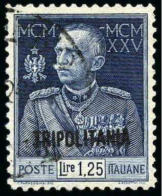 Stamp of Italy » Italian Colonies and Possessions » Tripolitania 1925-26, King's Jubilee, 60c red, 1L blue and 1L25