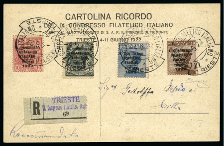 Stamp of Italy 1922 Philatelic Congress, complete set on register