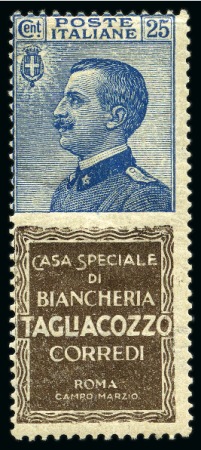 Stamp of Italy 1924-25, Publicity stamps, 25C Blue with TAGLIACOZ