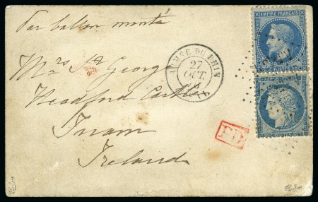 Stamp of France » Guerre de 1870-1871 Exceptionnelle carte par ballon monté pour l' IRLA