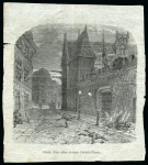 Stamp of France » Guerre de 1870-1871 Exceptionnelle gravure "Chute d'un obus devant l'h