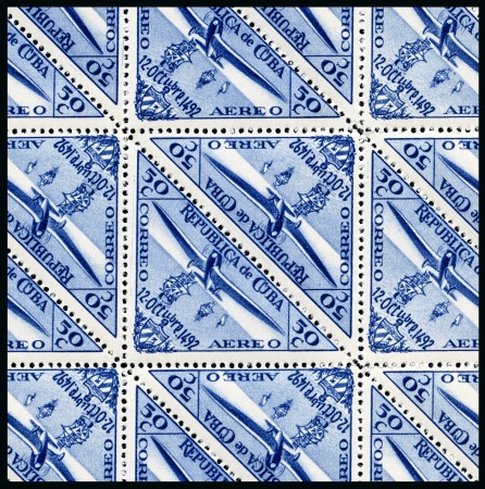 Stamp of Cuba 1936 Colombus unissued set of 9 values in complete