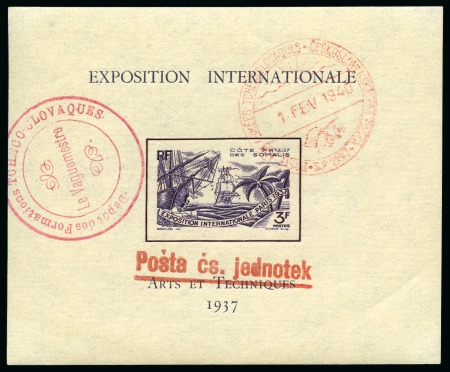 Stamp of Colonies françaises » Afrique Occidentale 1940 Bloc de l'exposition de 1937 avec surcharge t