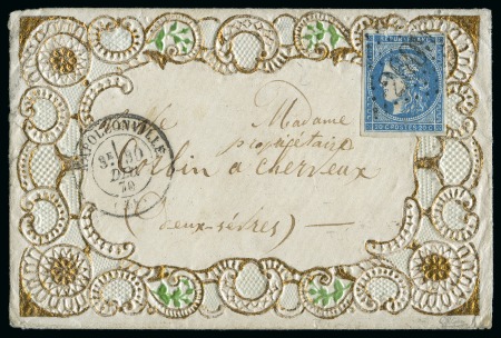 Stamp of France 1870 20c Bordeaux obl. GC2609 sur enveloppe Valent