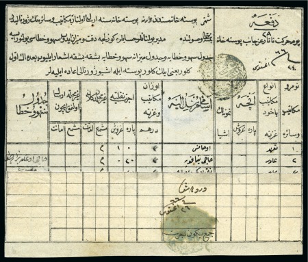 Stamp of Bulgaria » Turkish Post Offices Varna: 1849 Tatar-Camel post document for eight le